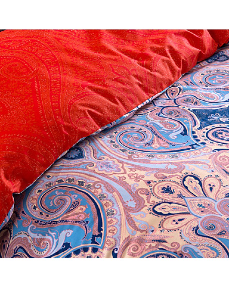 4PC Duvet Cover SetBohemia Style Cotton Pattern Queen Size