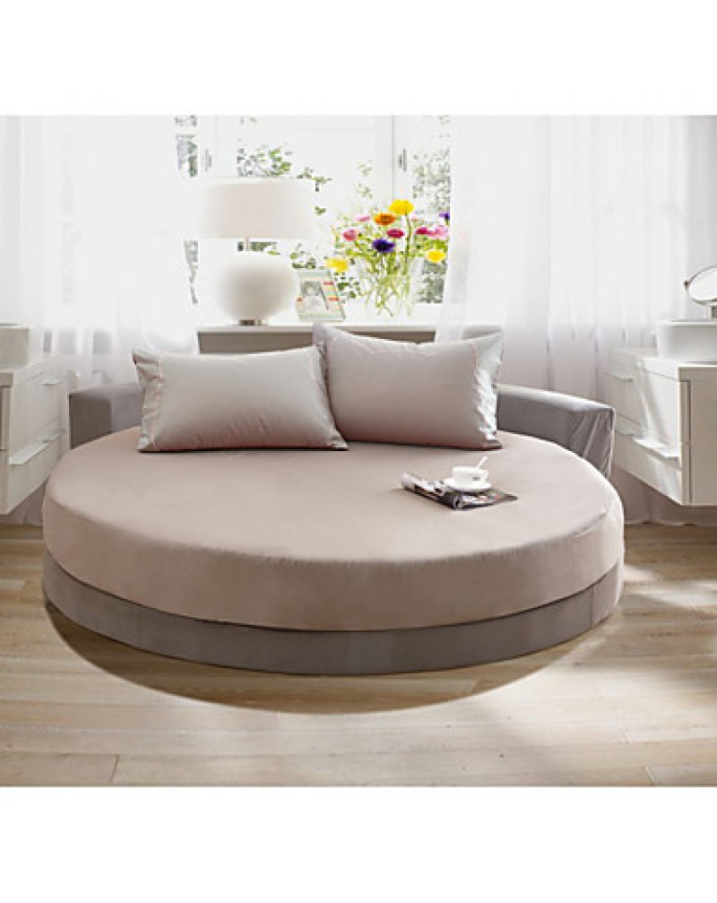 Round Bedsheet Diameter 2m or 2.2meter +2Pcs Pillowcases 100 Cotton Mattress Cover/Case